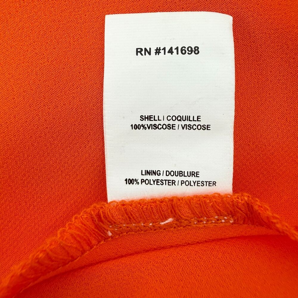 Ramy Brook Baldwin Mini Dress XS Orange Pink Floral‎ Ruffle Wrap Resort - Picture 13 of 13